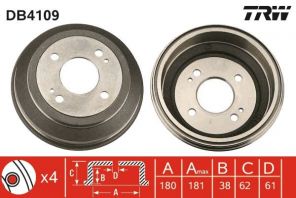 TRW DB4109 - Brzdový bubon -