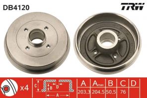 TRW DB4120 - Brzdový bubon -