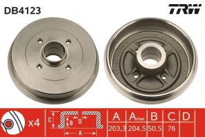 TRW DB4123 - Brzdový bubon -
