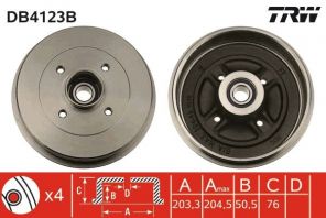 TRW DB4123B - Brzdový bubon -