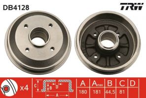 TRW DB4128 - Brzdový bubon -
