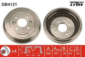 TRW DB4131 - Brzdový bubon -