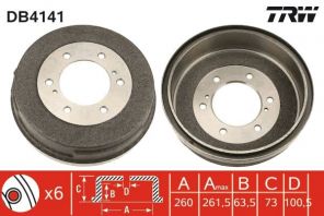 TRW DB4141 - Brzdový bubon -