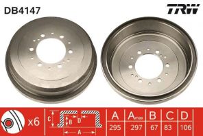 TRW DB4147 - Brzdový bubon -