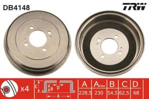TRW DB4148 - Brzdový bubon -