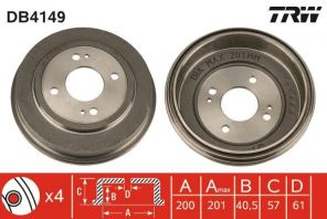 TRW DB4149 - Brzdový bubon -
