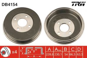 TRW DB4154 - Brzdový bubon -