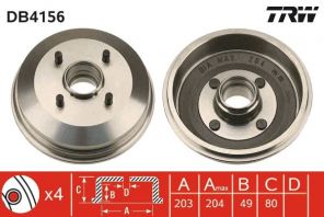 TRW DB4156 - Brzdový bubon -