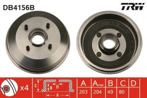 TRW DB4156B - Brzdový bubon -