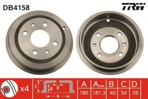 TRW DB4158 - Brzdový bubon -