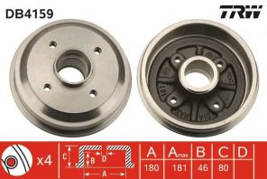 TRW DB4159 - Brzdový bubon -