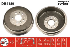 TRW DB4189 - Brzdový bubon -