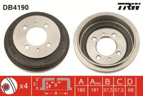 TRW DB4190 - Brzdový bubon -