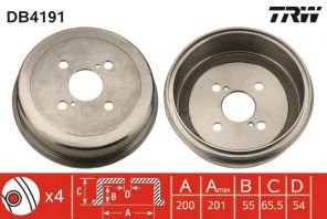 TRW DB4191 - Brzdový bubon -