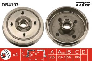 TRW DB4193 - Brzdový bubon -