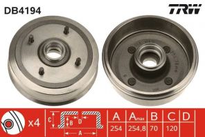 TRW DB4194 - Brzdový bubon -