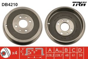 TRW DB4210 - Brzdový bubon -