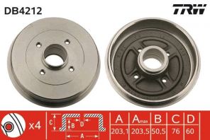 TRW DB4212 - Brzdový bubon -