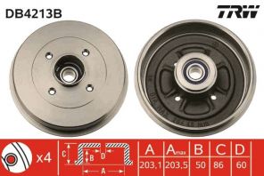 TRW DB4213B - Brzdový bubon -