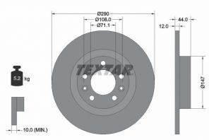 Textar 92238003 - Brzdový kotúč -