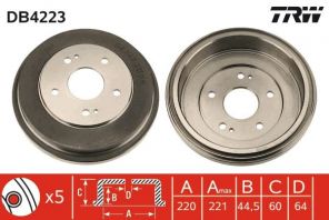 TRW DB4223 - Brzdový bubon -