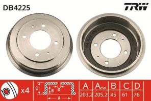 TRW DB4225 - Brzdový bubon -