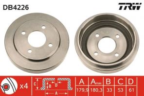 TRW DB4226 - Brzdový bubon -