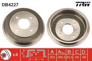 TRW DB4227 - Brzdový bubon -