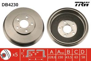 TRW DB4230 - Brzdový bubon -