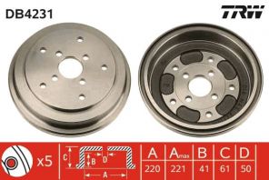 TRW DB4231 - Brzdový bubon -