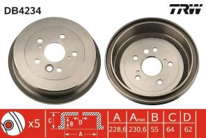 TRW DB4234 - Brzdový bubon -