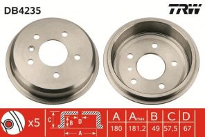 TRW DB4235 - Brzdový bubon -