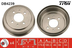 TRW DB4239 - Brzdový bubon -
