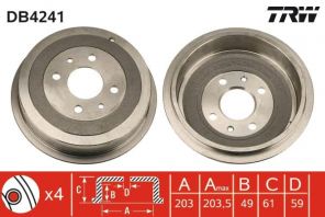 TRW DB4241 - Brzdový bubon -
