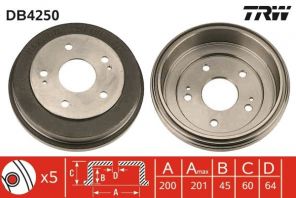 TRW DB4250 - Brzdový bubon -