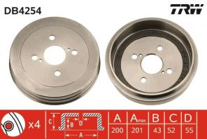 TRW DB4254 - Brzdový bubon -