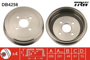 TRW DB4256 - Brzdový bubon -