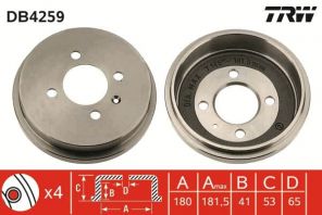 TRW DB4259 - Brzdový bubon -