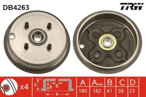TRW DB4263 - Brzdový bubon -