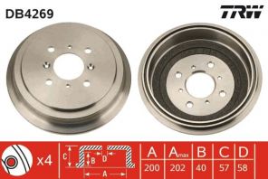 TRW DB4269 - Brzdový bubon -