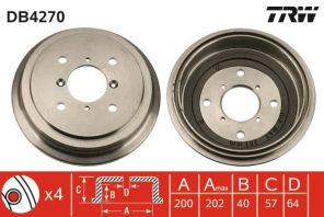 TRW DB4270 - Brzdový bubon -