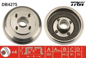 TRW DB4275 - Brzdový bubon -