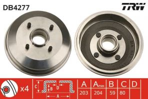 TRW DB4277 - Brzdový bubon -