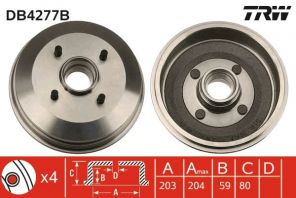 TRW DB4277B - Brzdový bubon -