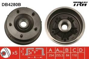 TRW DB4280B - Brzdový bubon -