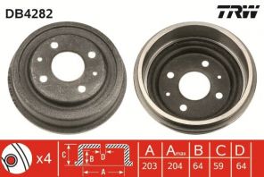 TRW DB4282 - Brzdový bubon -