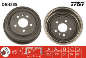 TRW DB4285 - Brzdový bubon -