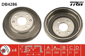 TRW DB4286 - Brzdový bubon -