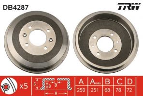 TRW DB4287 - Brzdový bubon -