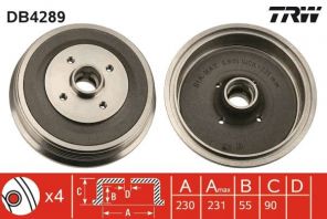 TRW DB4289 - Brzdový bubon -